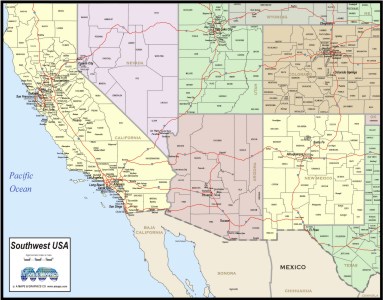 Download SOUTHWEST USA MAP to print